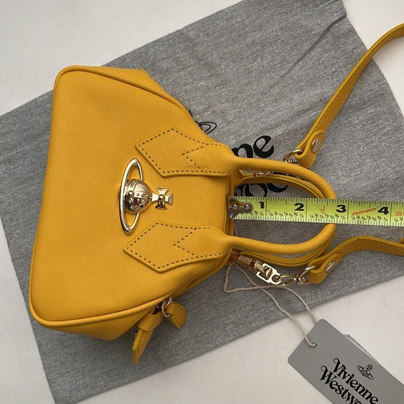 Vivienne Westwood BRAND NEW SAFFIANO MINI YASMIN YELLOW AW23 W Tag - Picture 16 of 17